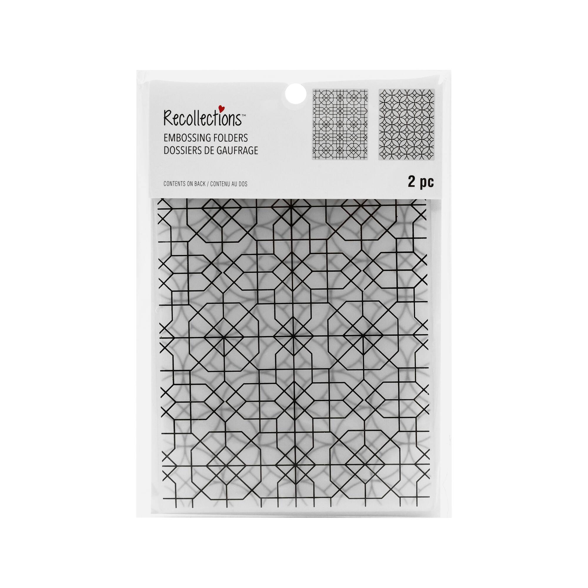 12 Pack: Geometric Embossing Folders Set by Recollections™